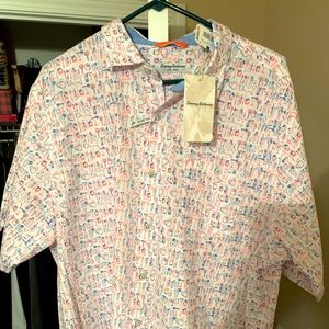 NWT Mens Tommy Bahama short Sleeve tropical button down